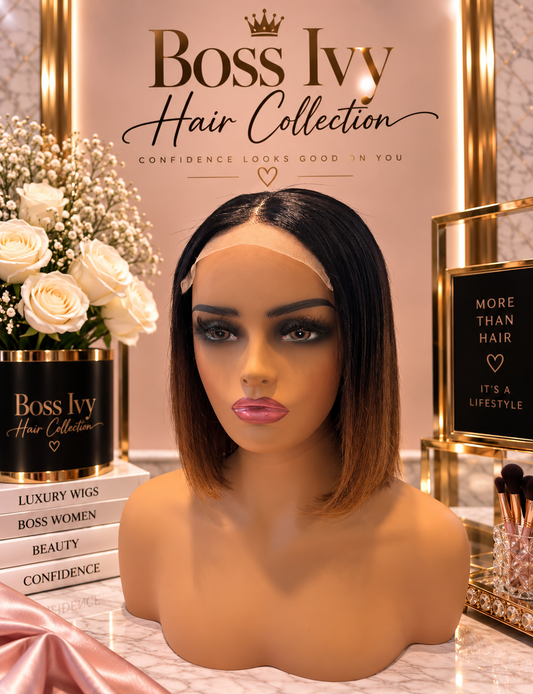 Ivy Espresso – 12” 13x4 Lace Ombré Bob Wig