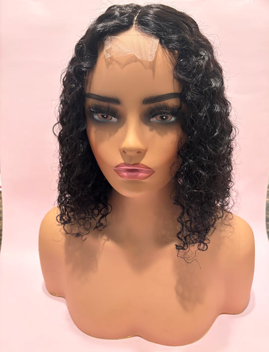 Ivy Goddess- 14' 2x6 Lace Waterwave Bob Wig (Human Hair)